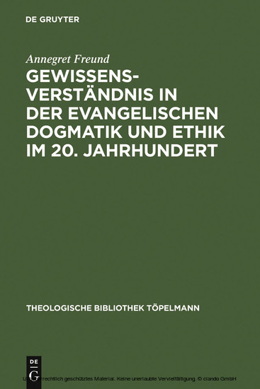 Gewissensverständnis in der evangelischen Dogmatik und Ethik im 20. Jahrhundert main product photo