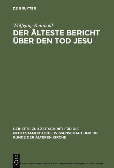 Der älteste Bericht über den Tod Jesu main product photo