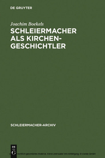 Schleiermacher als Kirchengeschichtler main product photo