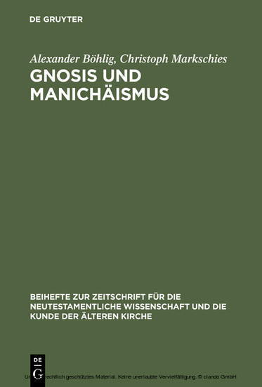 Gnosis und Manichäismus main product photo