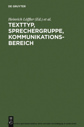 Texttyp, Sprechergruppe, Kommunikationsbereich