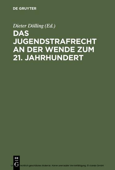 Das Jugendstrafrecht an der Wende zum 21. Jahrhundert main product photo