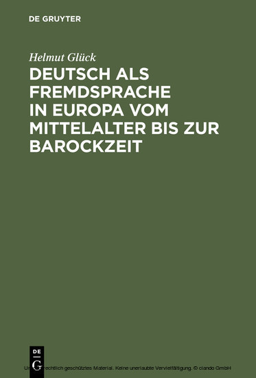 Deutsch als Fremdsprache in Europa vom Mittelalter bis zur Barockzeit main product photo