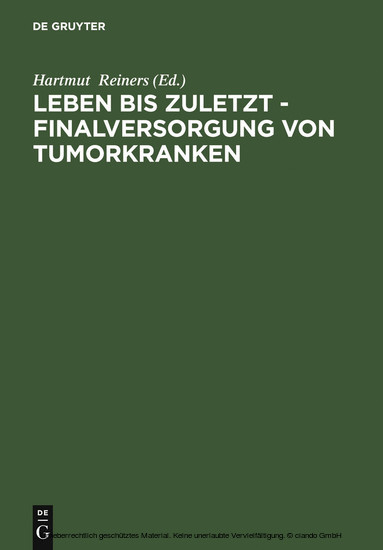 Leben bis zuletzt - Finalversorgung von Tumorkranken main product photo