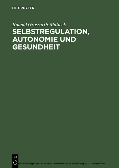 Selbstregulation, Autonomie und Gesundheit main product photo