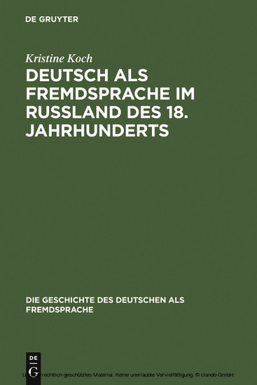 Deutsch als Fremdsprache im Rußland des 18. Jahrhunderts main product photo