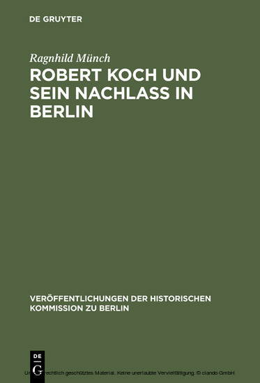 Robert Koch und sein Nachlaß in Berlin main product photo