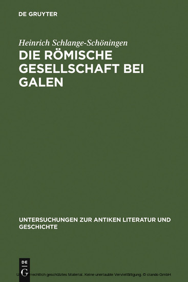 Die römische Gesellschaft bei Galen main product photo