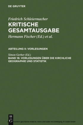 Vorlesungen über die kirchliche Geographie und Statistik