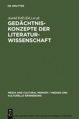 Gedächtniskonzepte der Literaturwissenschaft