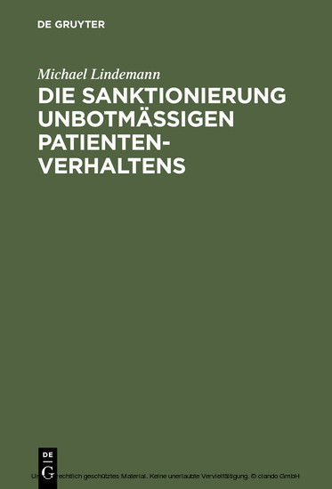 Die Sanktionierung unbotmäßigen Patientenverhaltens main product photo