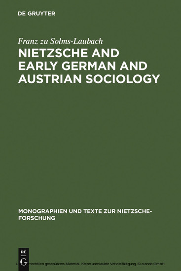 Nietzsche and Early German and Austrian Sociology main product photo