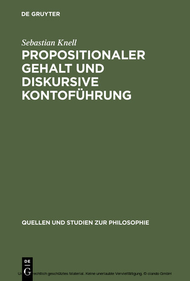 Propositionaler Gehalt und diskursive Kontoführung main product photo