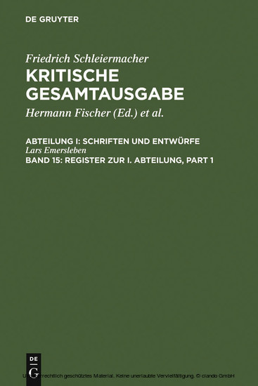 Register zur I. Abteilung main product photo