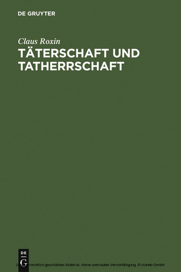 Täterschaft und Tatherrschaft main product photo