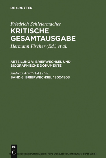 Briefwechsel 1802-1803 main product photo