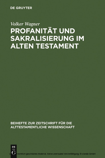 Profanität und Sakralisierung im Alten Testament main product photo