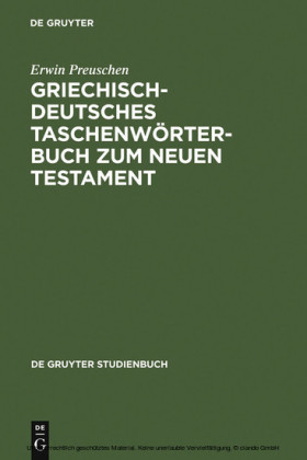 Griechisch-deutsches Taschenwörterbuch zum Neuen Testament