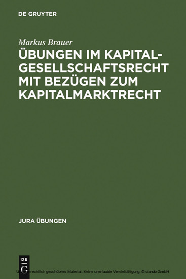 Übungen im Kapitalgesellschaftsrecht mit Bezügen zum Kapitalmarktrecht main product photo