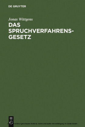 Das Spruchverfahrensgesetz