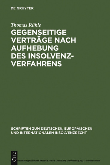 Gegenseitige Verträge nach Aufhebung des Insolvenzverfahrens main product photo