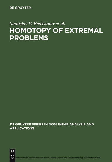 Homotopy of Extremal Problems main product photo