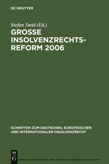 Große Insolvenzrechtsreform 2006 main product photo