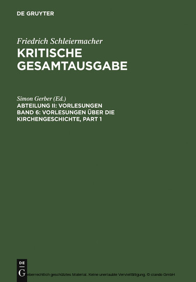 Vorlesungen über die Kirchengeschichte main product photo