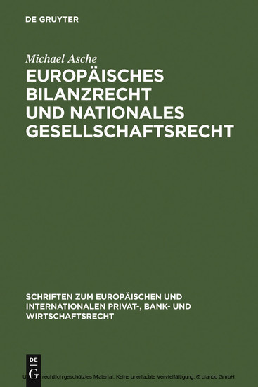 Europäisches Bilanzrecht und nationales Gesellschaftsrecht main product photo