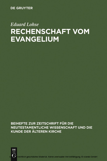 Rechenschaft vom Evangelium main product photo