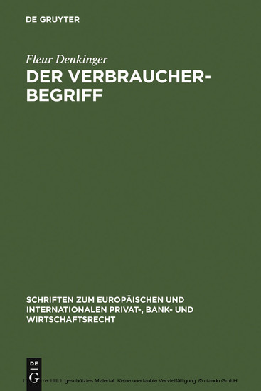 Der Verbraucherbegriff main product photo