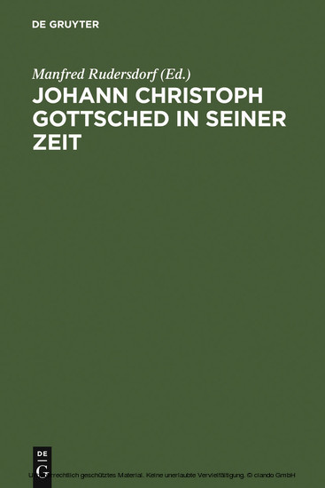 Johann Christoph Gottsched in seiner Zeit main product photo