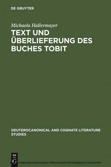 Text und Überlieferung des Buches Tobit main product photo