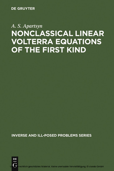 Nonclassical Linear Volterra Equations of the First Kind main product photo