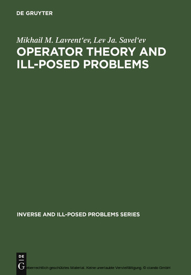 Operator Theory and Ill-Posed Problems main product photo