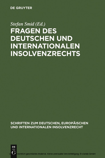 Fragen des deutschen und internationalen Insolvenzrechts main product photo
