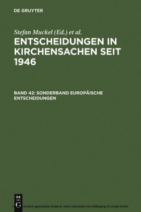 Sonderband Europäische Entscheidungen
