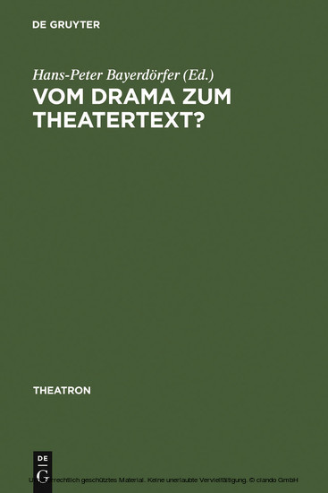 Vom Drama zum Theatertext? main product photo