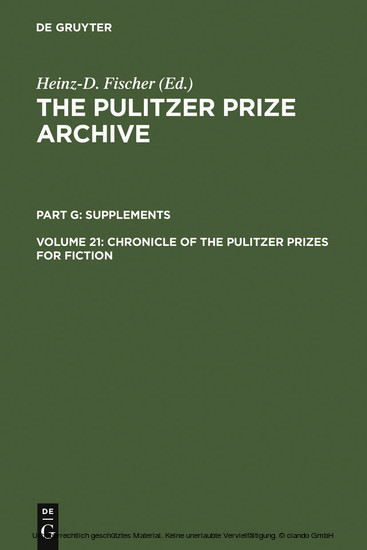 Chronicle of the Pulitzer Prizes for Fiction main product photo