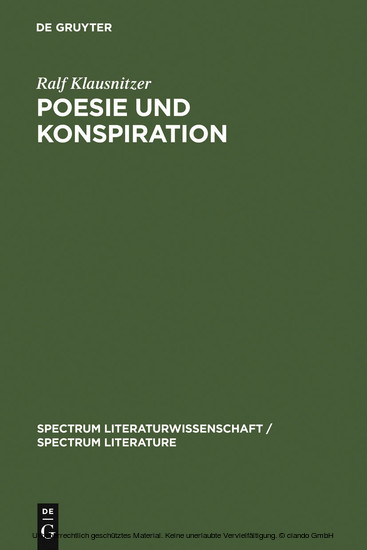 Poesie und Konspiration main product photo