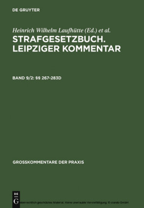 Strafgesetzbuch. Leipziger Kommentar, §§  267-283d