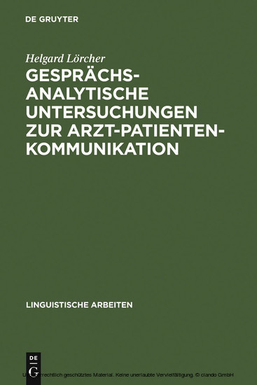 Gesprächsanalytische Untersuchungen zur Arzt-Patienten-Kommunikation main product photo