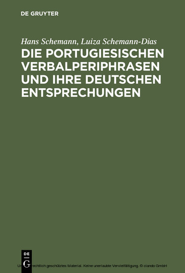 Die portugiesischen Verbalperiphrasen und ihre deutschen Entsprechungen main product photo