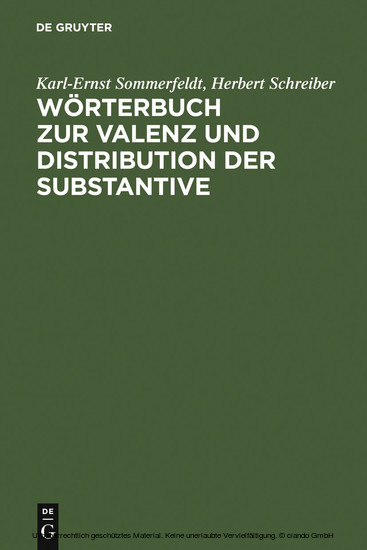 Wörterbuch zur Valenz und Distribution der Substantive main product photo