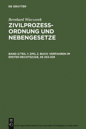 ZPO, 2. Buch: Verfahren im ersten Rechtszuge, 253-329