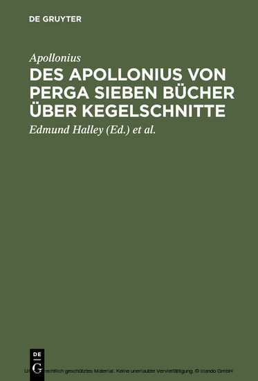 Des Apollonius von Perga sieben Bücher über Kegelschnitte main product photo