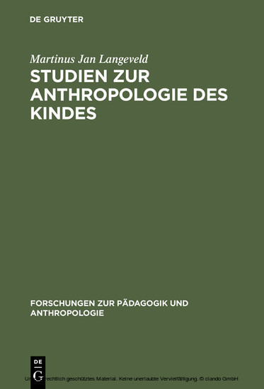 Studien zur Anthropologie des Kindes main product photo
