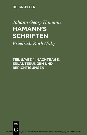 Nachträge, Erläuterungen und Berichtigungen main product photo