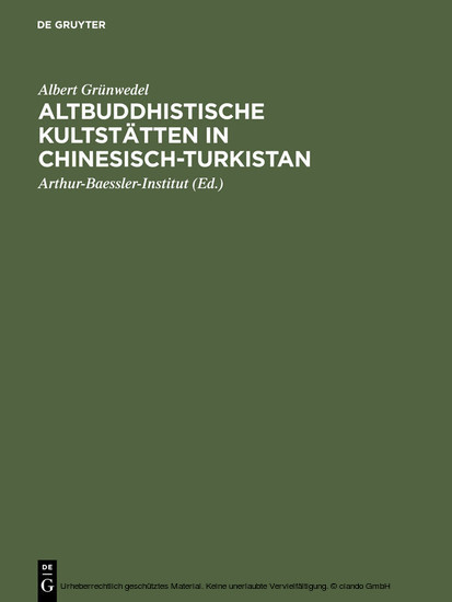 Altbuddhistische Kultstätten in Chinesisch-Turkistan main product photo
