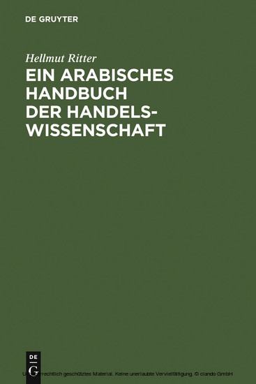 Ein arabisches Handbuch der Handelswissenschaft main product photo